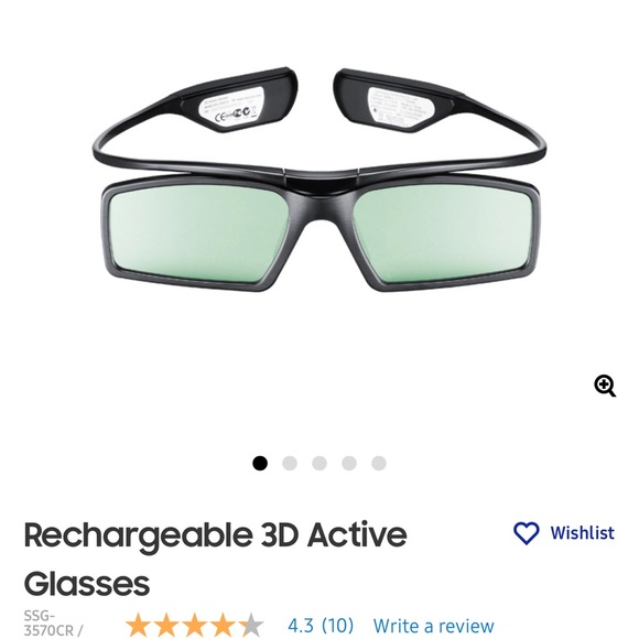 NWT Samsung 3D Glasses SSG-5100GB w/Battery for Samsung LED Smart TV Set of 2